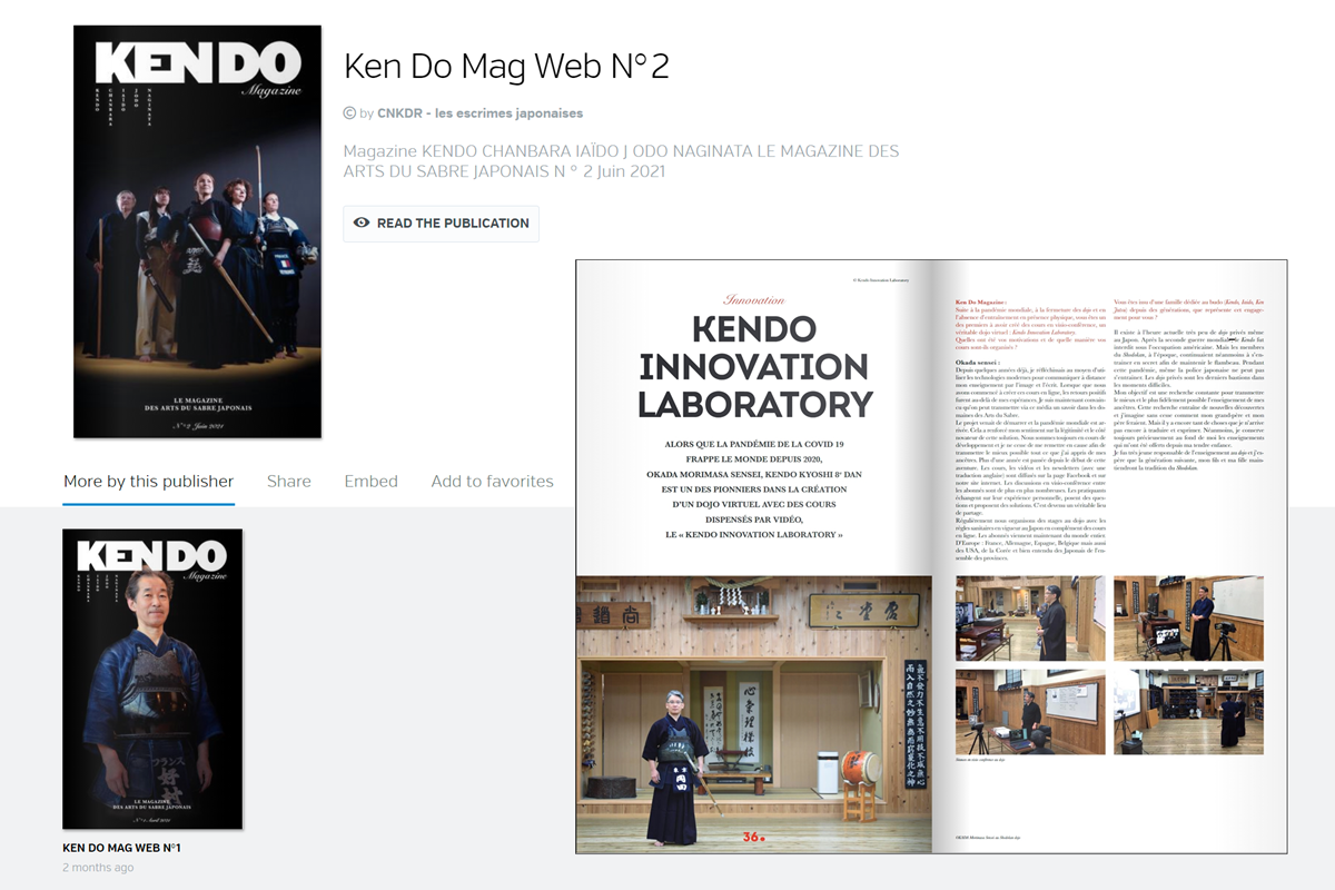 フランス剣道連盟機関紙で剣道専門オンライン学院 Haku Unの活動が紹介されました